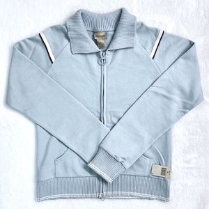 NEW DECODED Blue Long Sleeve Zip - Front Sweater